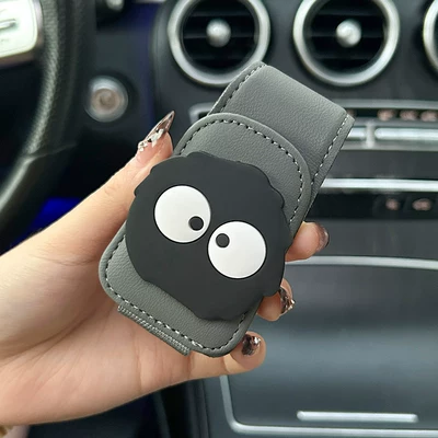 clip, creative multifunctional magnetic – Car Glasses Clip/Bill Clip - black-briquettes-gray-glasses-clip