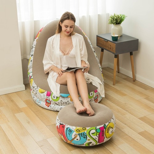 Inflatable sofa chair thickened lazy sofa bedroom home leisure single portable outdoor Internet celebrity sofa bed