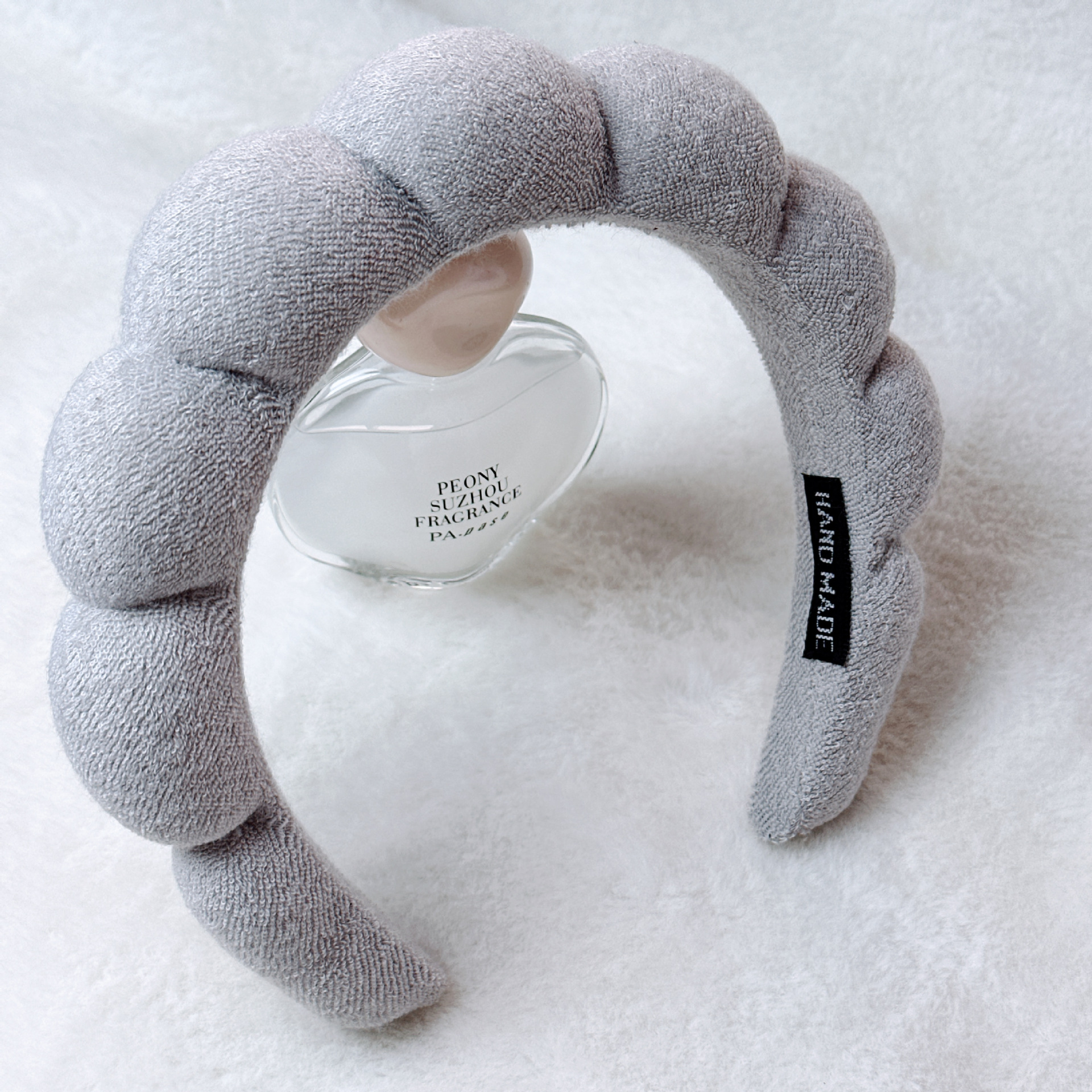 Diadema de Esponja tipo Nube de Tela para Lavado de Cara