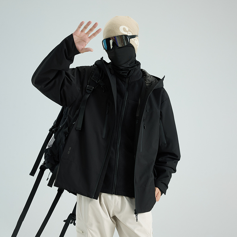 Área azul azul azul con la misma armadura serie de traje de asalto 3 en 1 al aire libre impermeable al aire libre abrigo de montaña desmontable