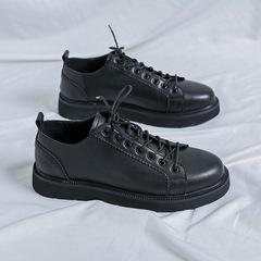 Men's Spring Trend Shoes 2021 New British Ins Small Leather Shoes Heeled Work Boots D14-R