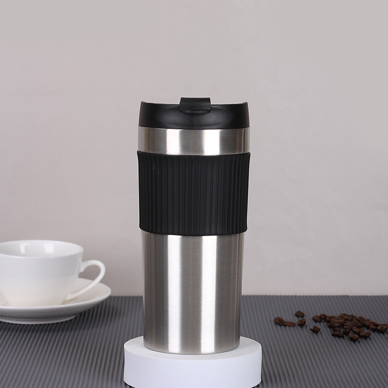 Personalizado 304 de acero inoxidable mano punzonado presión taza de café con barra de presión colador taza de vacío portátil coche taza