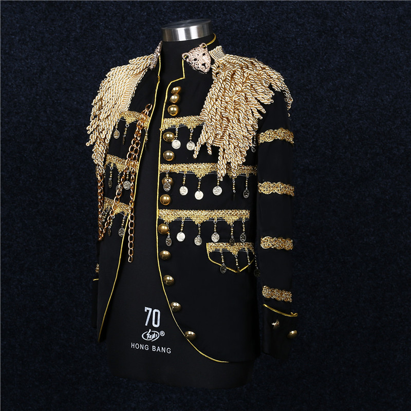 Traje de corte colgante dominante de los hombres de estilo coreano al por mayor transfronterizo Europeo y americano colgante borla República de China Presidente uniforme militar traje