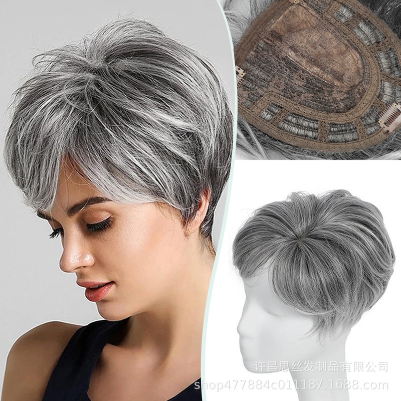 外国貿易の再髪のブロックをカバーして、ショートヘアのトップを修理します。hair Toppers女性のかつら許昌のかつら。|undefined