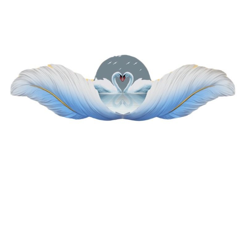 Pluma LED luminoso cuelga pintura de fondo sofá sala de estar pintura de pared escultura pintura decorativa mural de cabezal de cama moderna