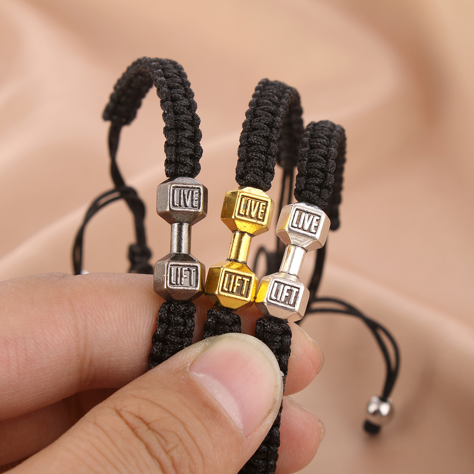 Simple Style Letter Alloy Mixed materials Handmade Menu0027S Bracelets 1 Piece