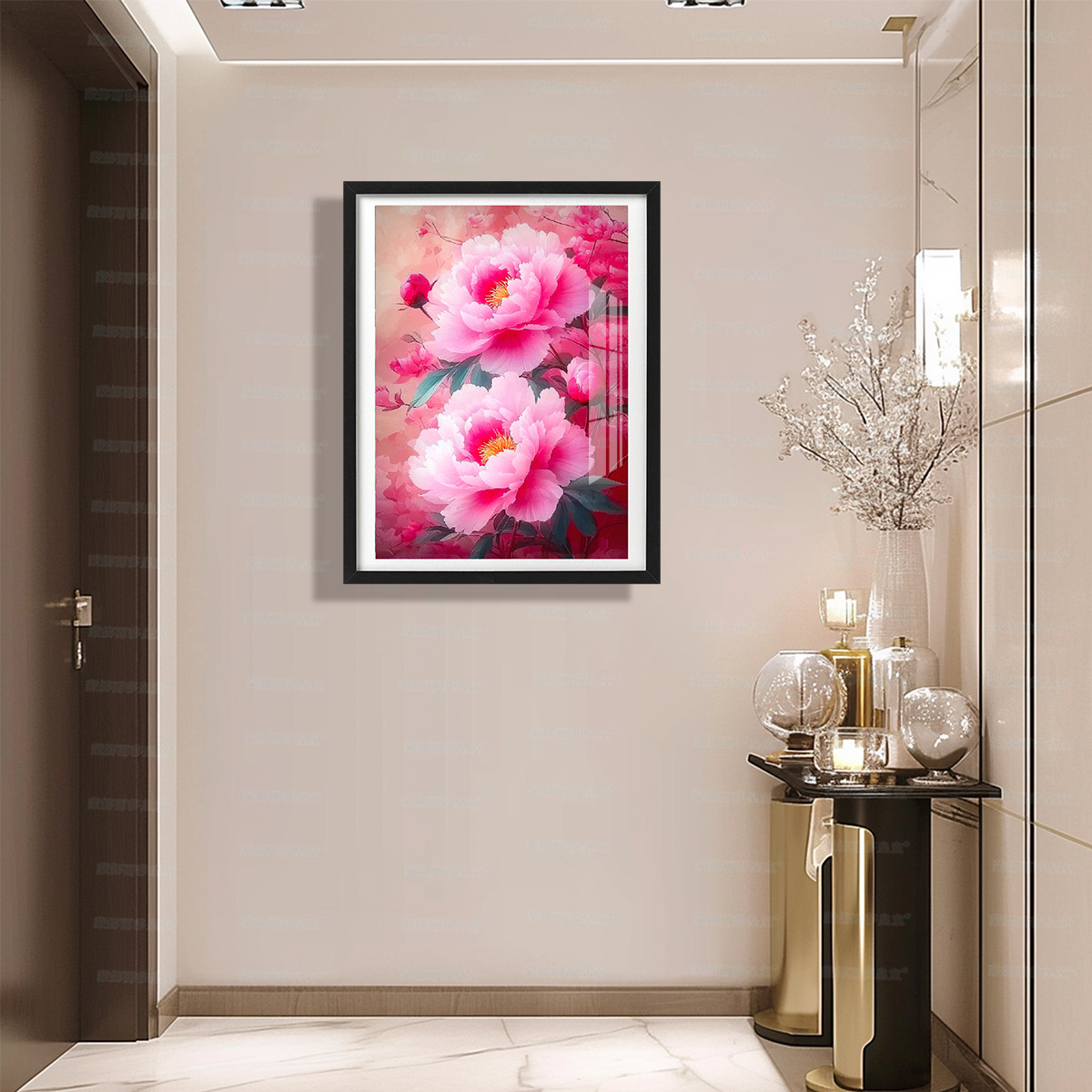 [Tela de algodón importada] Mona Lisa Royal Cross Stitch Pink Peony Love New Flower Room Bordado de hilo hecho a mano image 2
