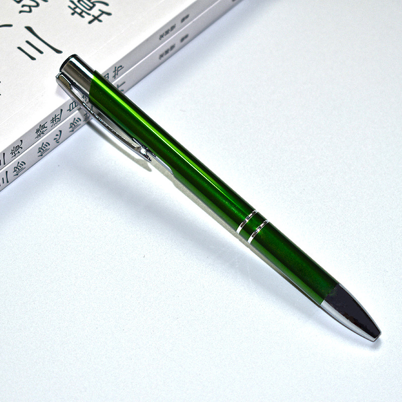 Bolígrafo de metal Varilla de aluminio Bolígrafo de prensa azul negro Logotipo grabado láser Bolígrafo de regalo publicitario