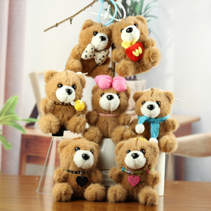 Cute 4 pulgadas agarrar muñeca juguete de peluche colgante oso conejo juguete de peluche muñeca regalo de boda image 9