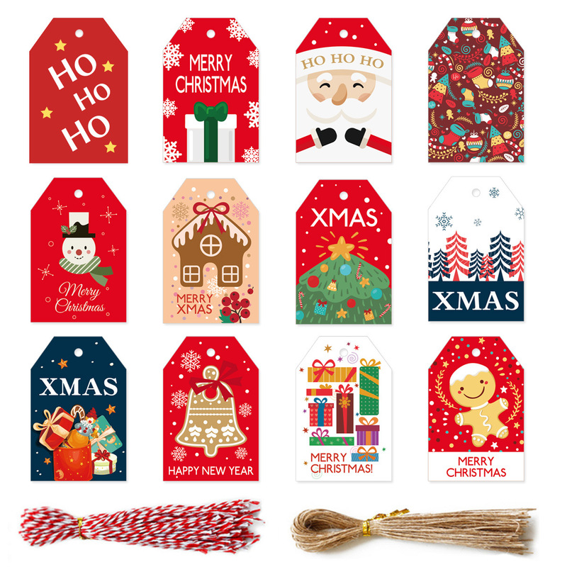 クロスボーダー热い贩売クリスマスツリー装饰プレゼントギフトボックス装饰merrychirstmaタグ祭りカード|undefined