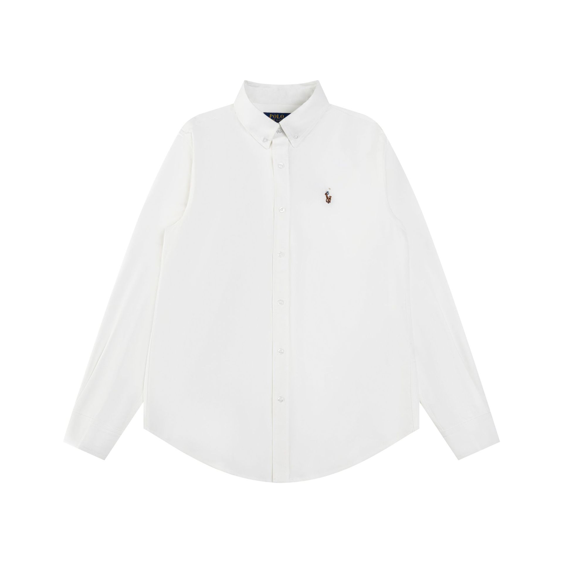 High-Quality Qr-Scannable Rl Ralph Lauren Embroidered Oxford Shirt, Loose Casual Versatile Classic Top