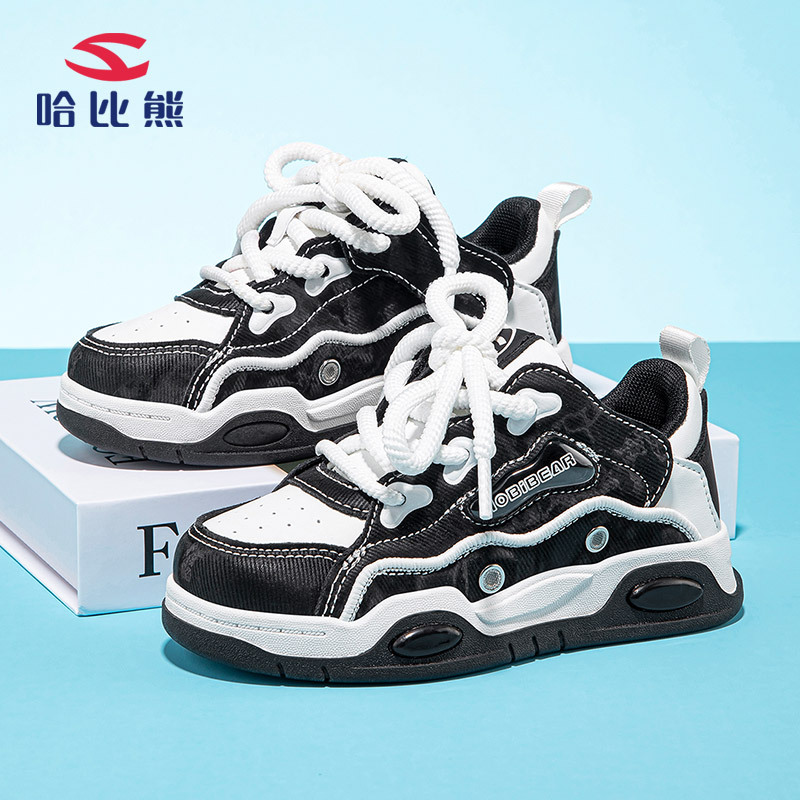 Habib bear leather children's shoes autumn new boys retro sports shoes rubber soft bottom casual shoes a generation of hair