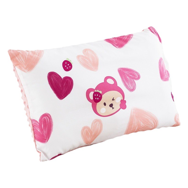 Almohada para niños de jardín de infantes AB cara Almohada de terciopelo de guisantes de algodón Almohada de almohada desmontable para niños de uno a diez años