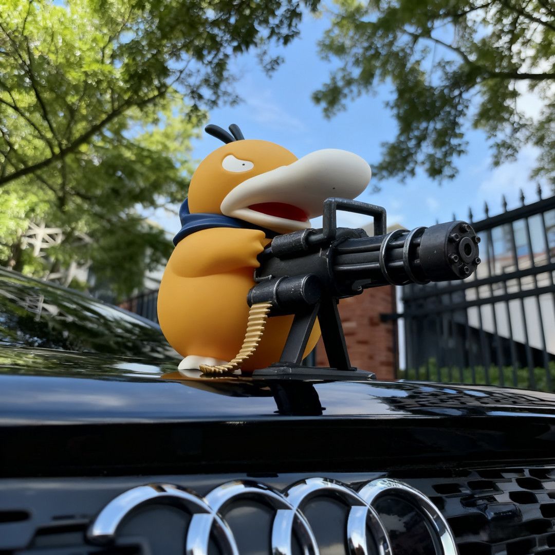 Car-Mounted Gatling Duck Ornament Dashboard Creative Exterior Funny Roof Tail Ornament Doll