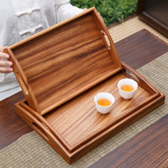 胡桃木长方形托盘日式家用木质茶托盘点心盘实木商用咖啡盘茶杯盘