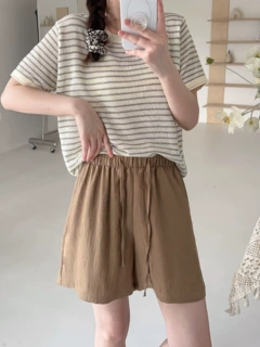 莱赛尔天丝亚麻短裤女夏季薄款高腰宽松显瘦a字阔腿休闲纸片热裤
