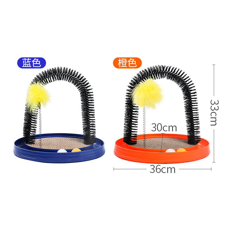 Multifuncional gato de juguete gato scratcher 4-en-1 gato pista divertido gato juguete gato placa giratoria gato tablero del rasguño divertido gato palo