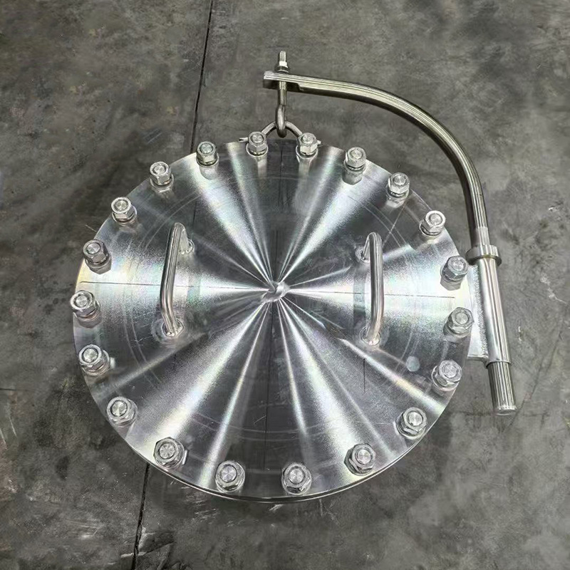 304不锈钢人孔检修口常压快开式对焊罐壁人孔碳钢圆形人孔盖DN500