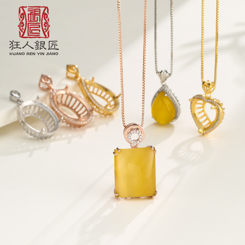 Geometric turquoise pendant drop-shaped jade
