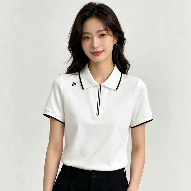 2026 New Model D Brand Women's Breathable Sports Quick-Dry Sweat-Absorbent Versatile Short-Sleeve Polo Shirt A2525