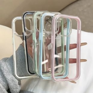 Ins High-Looking Transparent Iphone16 Mobile Phone Case 14 Apple 15 Promax Niche 13 Classy 12 Couple 11