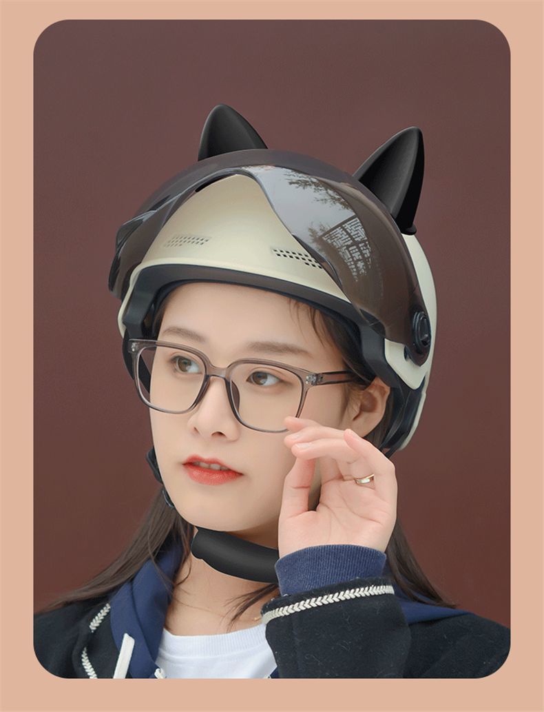 Electric Motorcycle Helmet Men Women Sunscreen Lens Summer