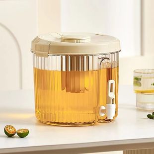 Household Refrigerator Cold Water Kettle with Faucet Fruit Tea Cold Water Kettle Large Capacity Sealed Cold Drink Juice Fruit Tea Beverage Bucket