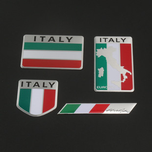 Car Decoration Sticker Metal Sticker Fiat Zhiyue Feixiang Modified Car Sticker Scratch Sticker Italian Flag Sticker