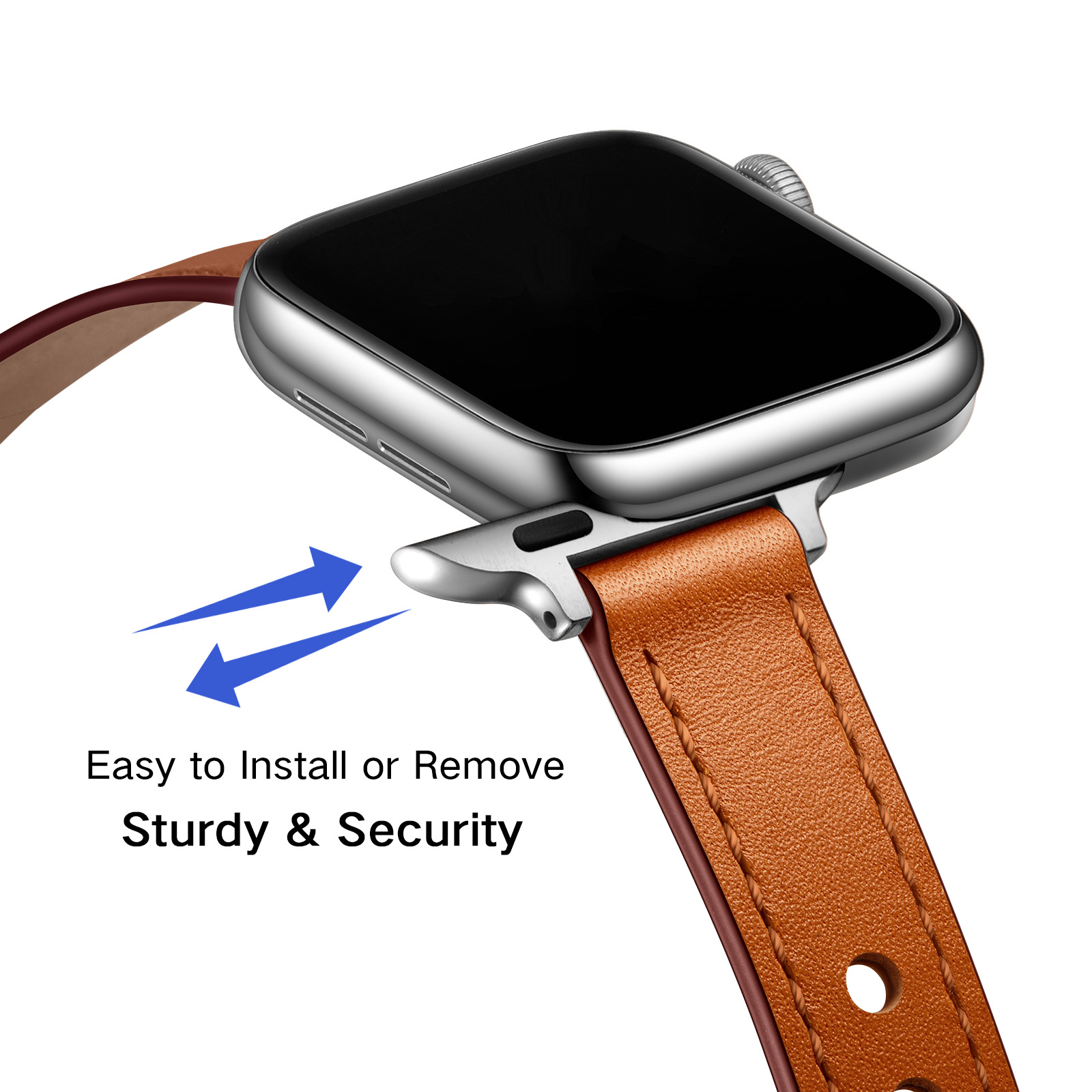 18g Weight Apple watch watchband Classification Genuine leather Material Solid Color Pattern Retro Style Retro Solid Color Apple Watch Watchband 21