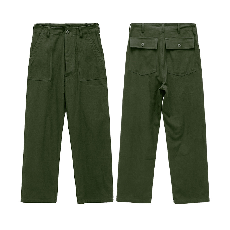 Shenwu OG-107 11.6OZ Satin Fabric Original Replica Casual Pants Men's Straight Leg Trousers Versatile Vintage