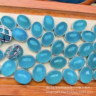 Natural Tianhe stone magic box main stone size 12*16mm simple generous crystal transparent Tianhe stone diy accessories