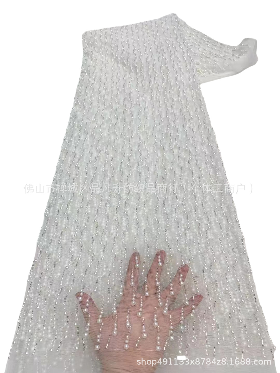 Tamaño de la tela bordada con cuentas de espuma vestido de novia de alta calidad cena vestido de moda tela para niños encaje transfronterizo
