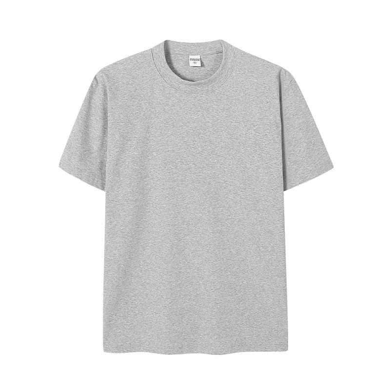 Camiseta de cuello redondo regular de hilo de spandex pesado de 230g, moda de verano