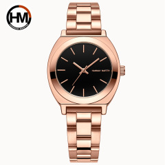 Hannah Martin Stainless Steel Chain Watch Women's Barrel Type Japanese Movement Waterproof Quartz Watch Wholesale
