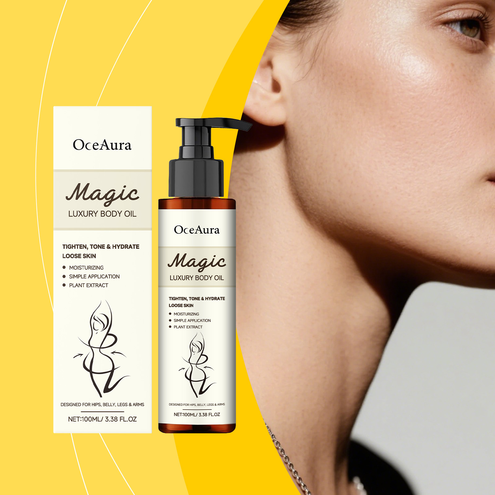 Oceaura Smooth and Silky Body Oil Refreshing and Moisturizing, Gentle and Soft Body Oil That Cares for the Skin