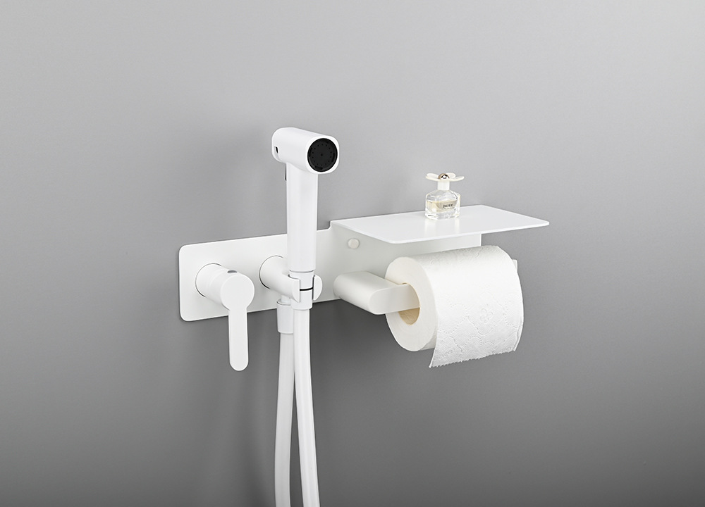 Bathroom toilet spray gun companion set, bathroom toilet cold and hot washbasin, concealed toilet spray gun with tissue holder undefined