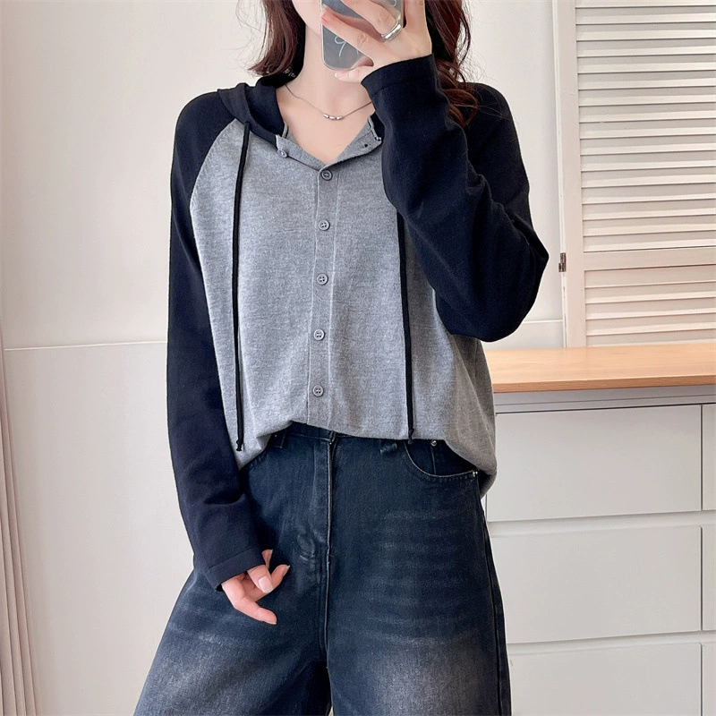 Knitted sweater, long-sleeve, hoody, jacket, plus size