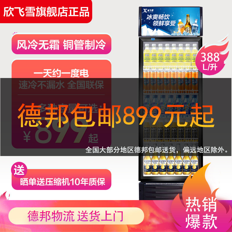 欣飞雪展示柜冷藏保鲜柜立式商用冰箱单双门饮料柜大容量冰柜超市|ru