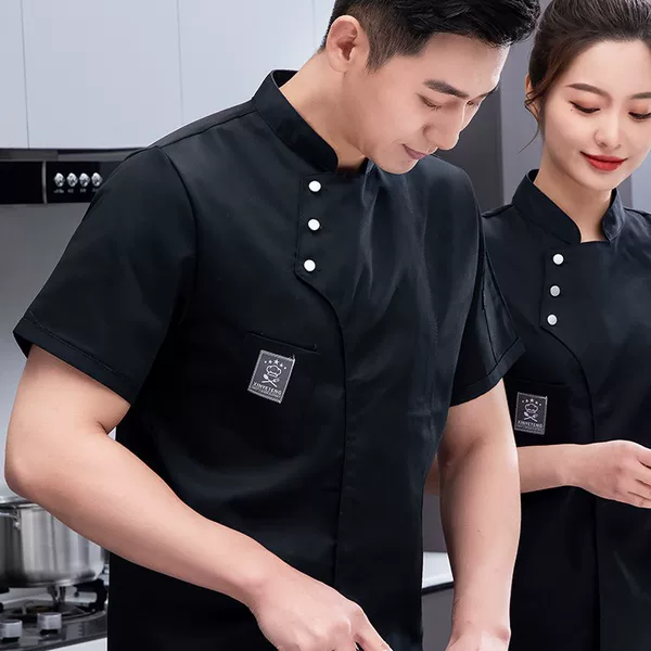 Chef Work Clothes Short Sleeve Men's Summer Catering Cake Baking Restaurant Kitchen Restaurant Waterproof Work Clothes Long Sleeve Customized