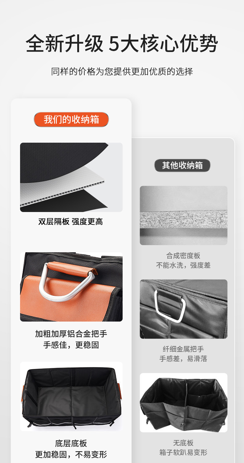 Cross-Border Car Trunk Foldable Car Storage Box Storage Box Organizer Storage Box In-Car Folding Portable