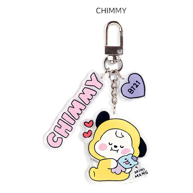 Japanese and Korean Fashion Youth League Cartoon Keychain for Men and Women Couple Cute Bag Transparent Acrylic Key Ring Pendant