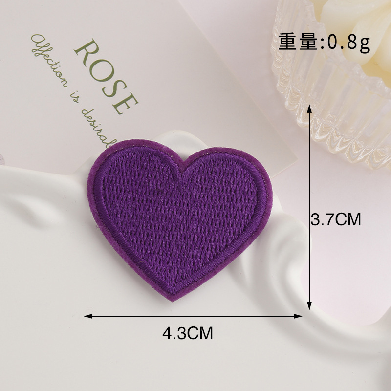 漫画の愛の刺繍布ステッカー靴と衣類のパッチステッカー装飾修理刺繍パッチハート型自己粘着織ラベル布ステッカー|undefined