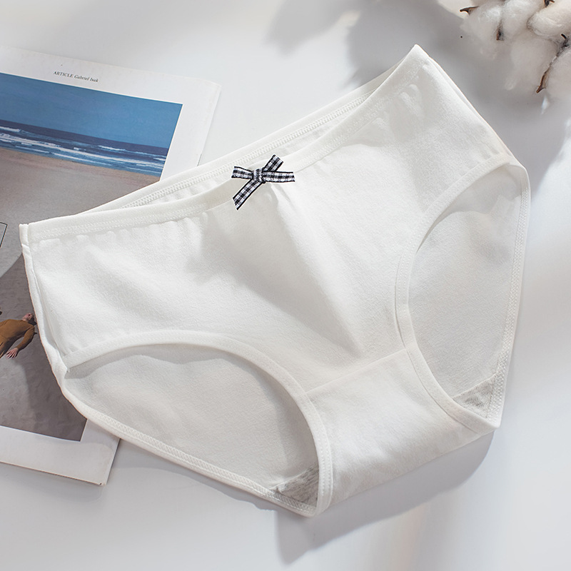 28g Weight Low Waist Panties Waist Panties Lingerie Type Cotton Fabric Type 1 Piece Quantity Breathable Function Solid Color, Bow Knot Pattern All Seasons Season Women's Gender Casual, Elegant, Lady Style Solid Color Bow Knot Breathable Low Waist Panties 6