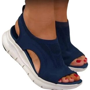 35--45 size new cross-border women's sandals large size casual flat bottom flying fish mouth women's sports sandals factory direct sales