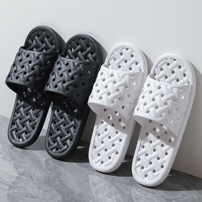 In-Stock Couple's Bathroom Slippers, Non-Slip, Hollow Design, No Water Accumulation, Suitable for Both Left and Right Feet, Durable for Bathhouses, Swimming Pools, and Hotels