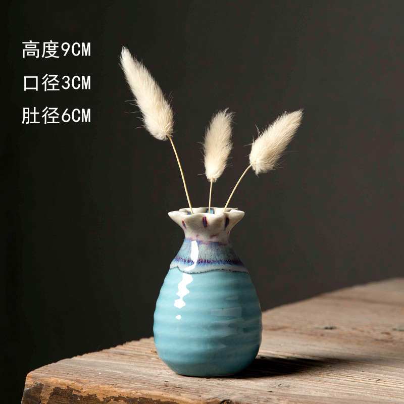 景德镇创意ins风迷你陶瓷小花瓶插干鲜花摄影道具文艺摆件马卡龙|undefined