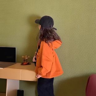 Girls' Outwears Spring & Fall 2024 New Medium and Large Kidsren's Autumn Windproof Tops Girls' Fashionable Jackets