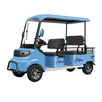 Double-Row Four-Seater Four-Wheel Sightseeing Vehicle: Elektrikli qolf avtomobilləri