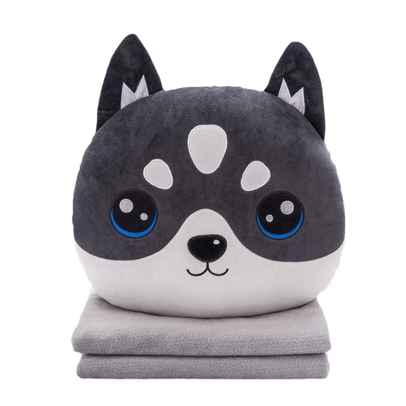 Almohada edredón Almohada de doble uso Manta plegable Cojín interior del coche Almohada Aire acondicionado dos en uno Oficina Siesta