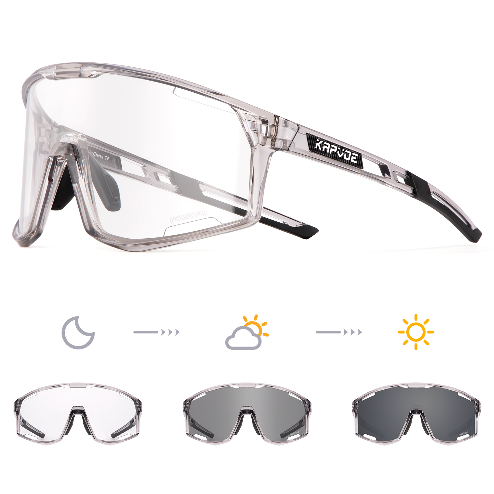Gafas Fotocromáticas para Ciclismo de TR90, Fotocromático y Cortavientos, para Montañismo y Senderismo image 11